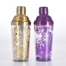 2021 Glitter Plastic Shakers Bottle  Glitter Plastic Cocktail  bottle shaker plastic Protein Shaker Water spice shaker